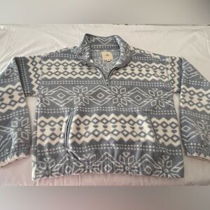 Womens Blue Patteren Quarter Zip